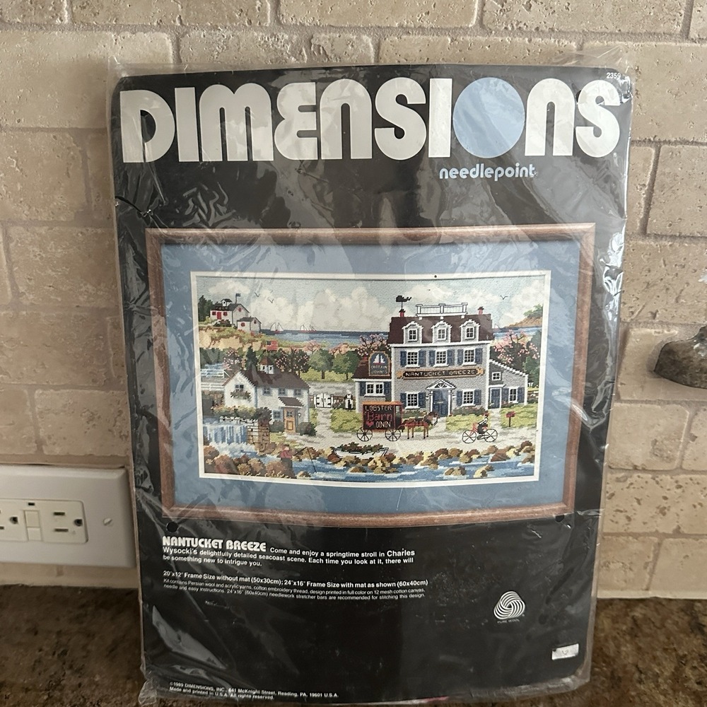 VTG Dimensions Nantucket Breeze by Charles Wysocki Needlepoint Kit 1989 Kit#2359